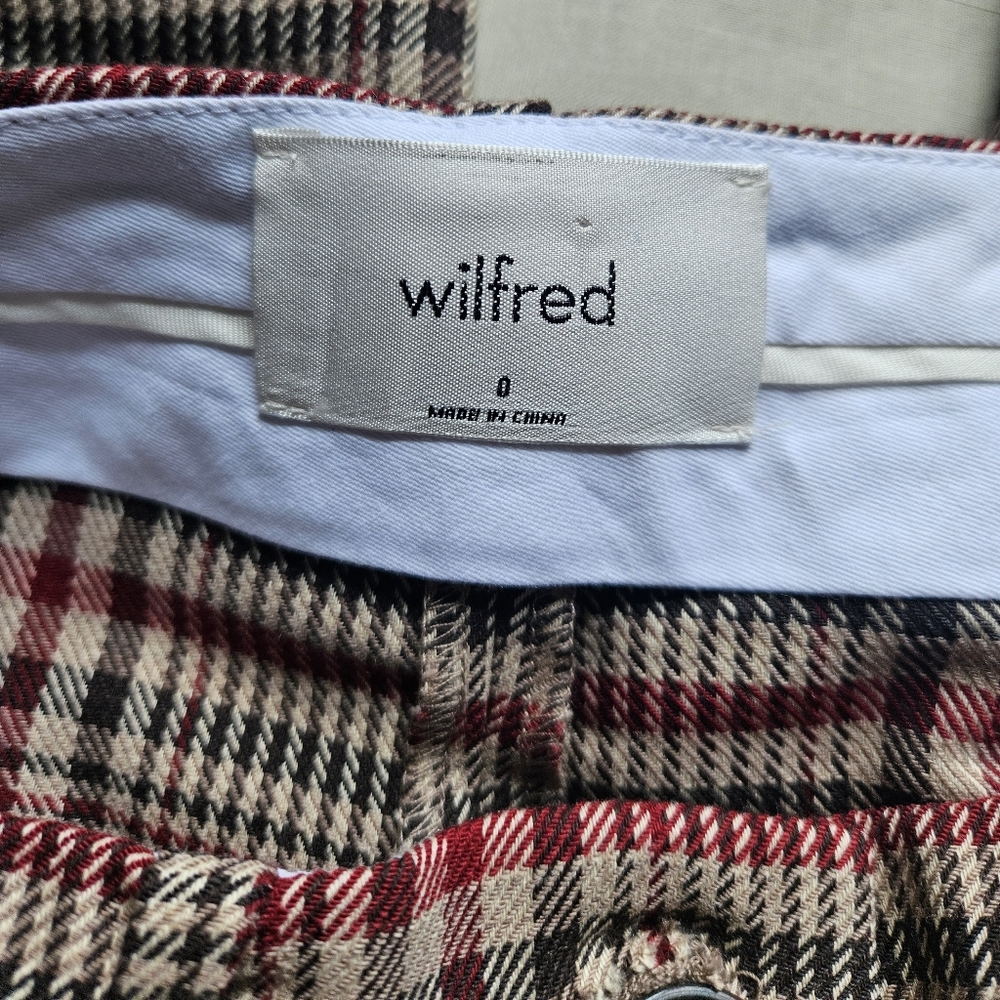 OLD - WILFRED Davita Check Pant Pleated Trouser Wool Blend Size 0 Aritzia NWT - Picture 3 of 12